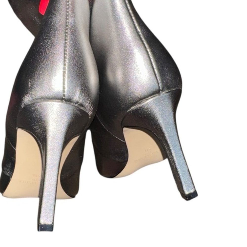 Like New Marc Fisher Ltd Narysa Pointed Toe Knee High Boot Sz 5m In Silver View 5